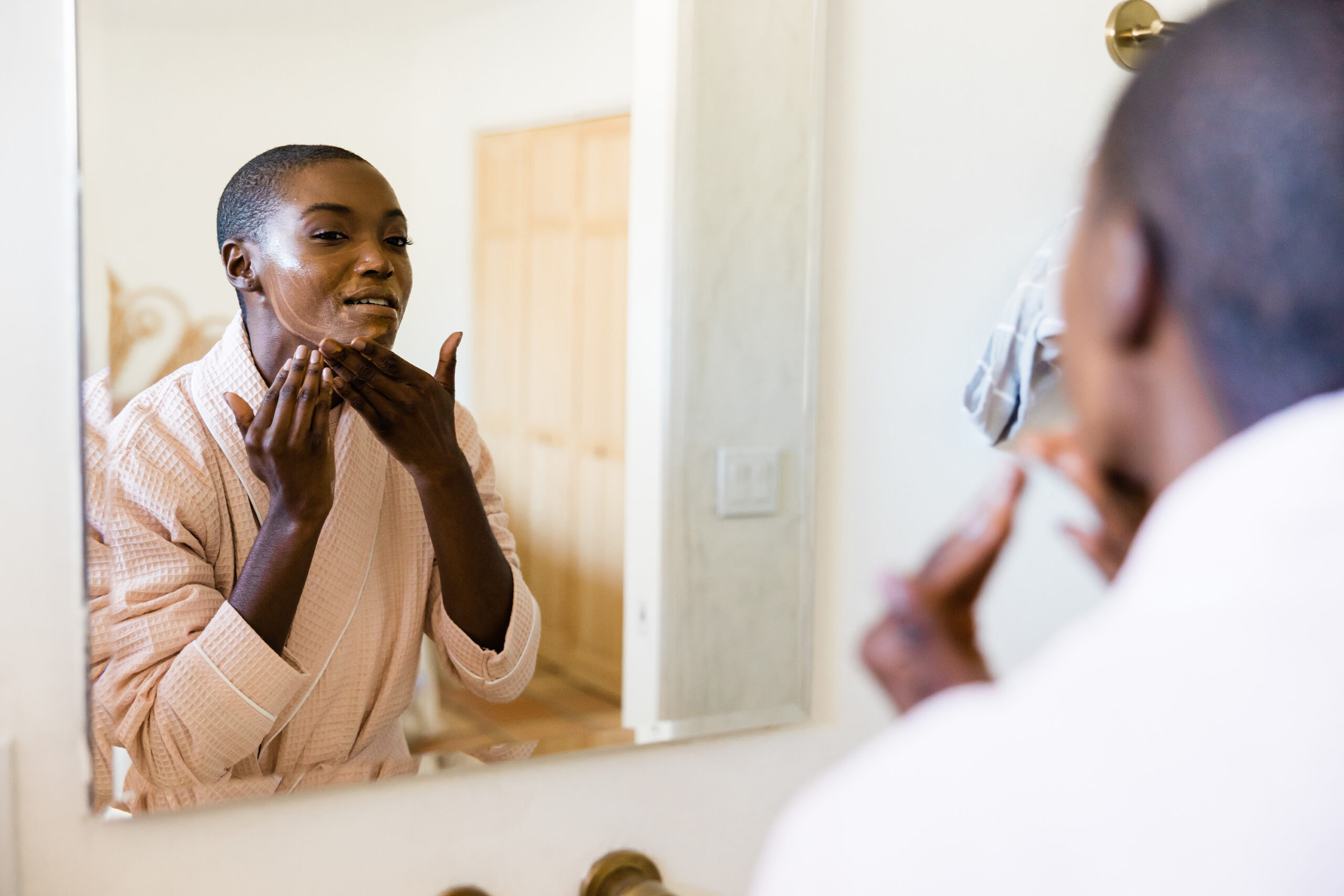 Person washing their face