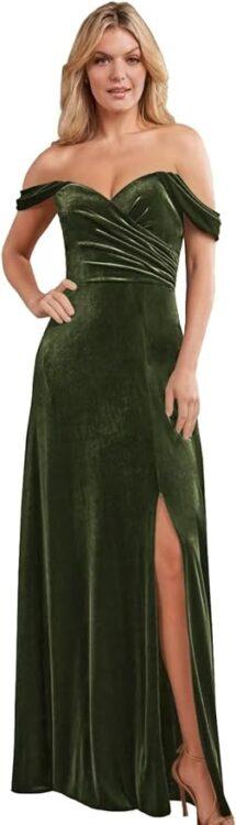 Cudiew Off-Shoulder Velvet Dress