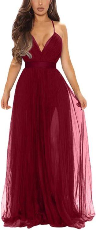 XXTAXN Deep V Maxi Dress | Bridesmaid Dresses for Fall