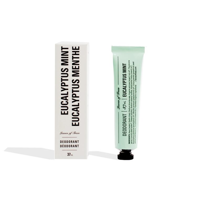 Leaves of Trees deodorant A side-by-side shot of a Leaves of Trees box and tube deodorant