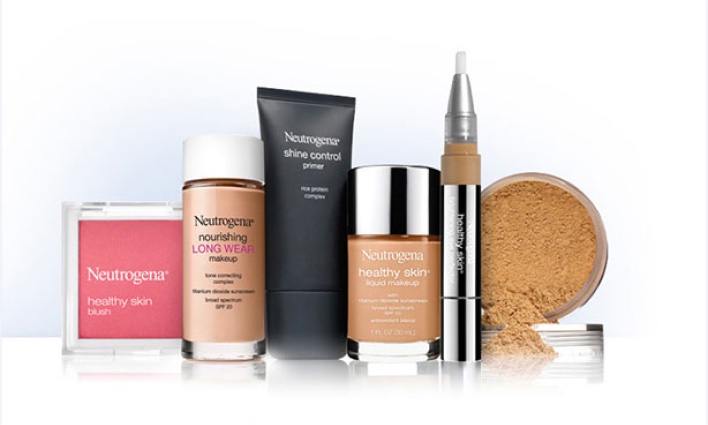 Neutrogena blush, foundation, primer, concealer, and powder